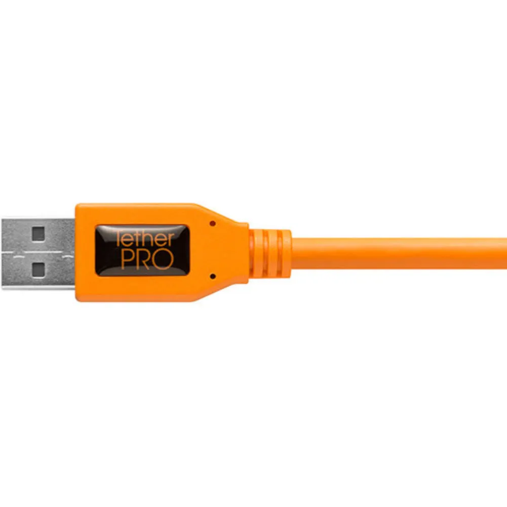 Tether Tools 20" TetherPro USB 3.0 Type-A to C Right Angle Adapter Cable (High-Visibilty Orange)