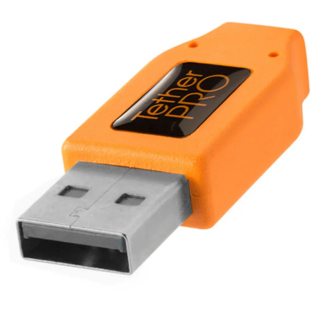 Tether Tools 20" TetherPro USB 3.0 Type-A to C Right Angle Adapter Cable (High-Visibilty Orange)