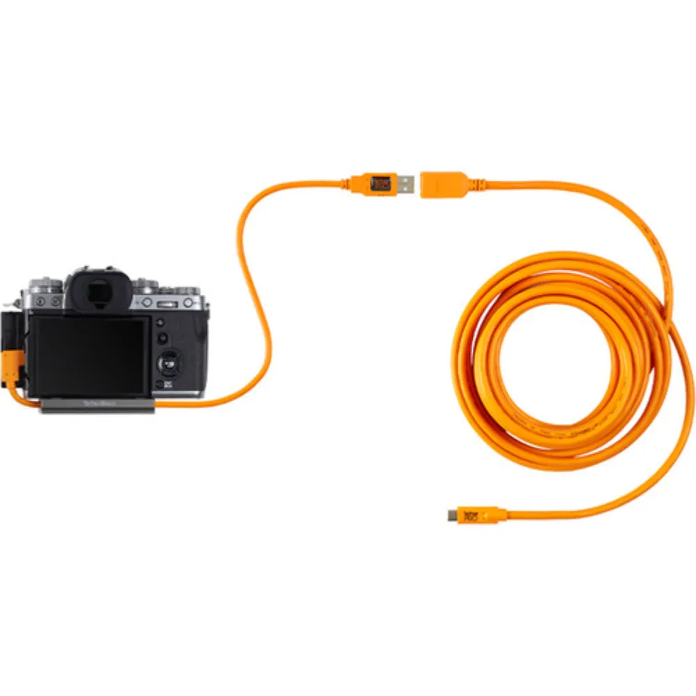 Tether Tools 20" TetherPro USB 3.0 Type-A to C Right Angle Adapter Cable (High-Visibilty Orange)