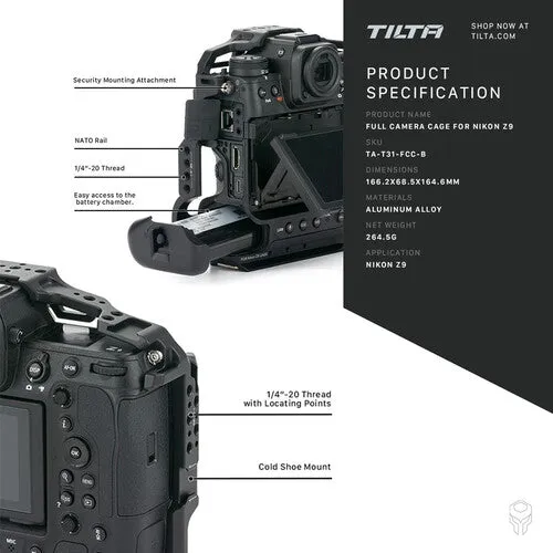 Tilta Camera Cage for Nikon Z9 Basic Kit - Black