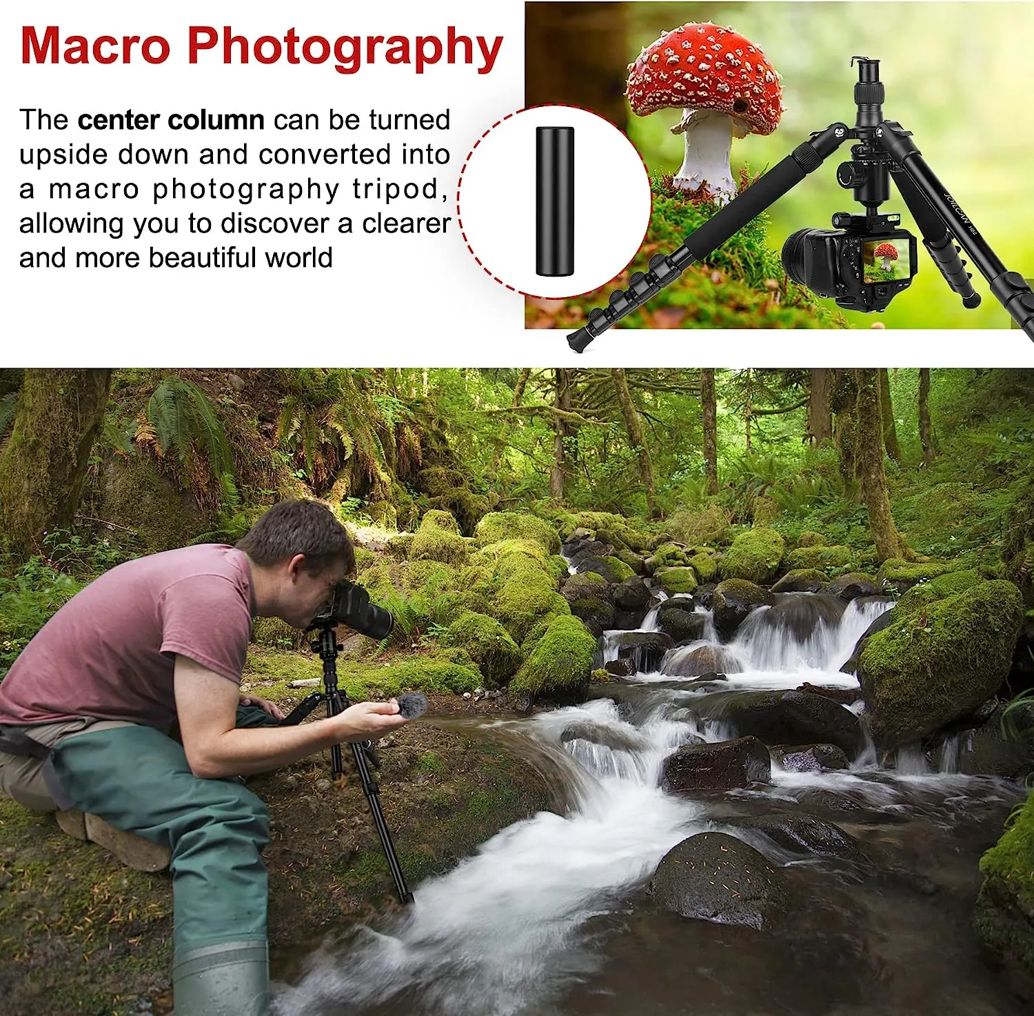 Tripod for Camera, 81" Camera Tripod Stand, 83 inches DSLR Tripods & Monopods, Heavy Duty Travel Tripod for Binoculars Laser Level Spotting Scope Telescope, Professional Complete Tripod Units(USA)