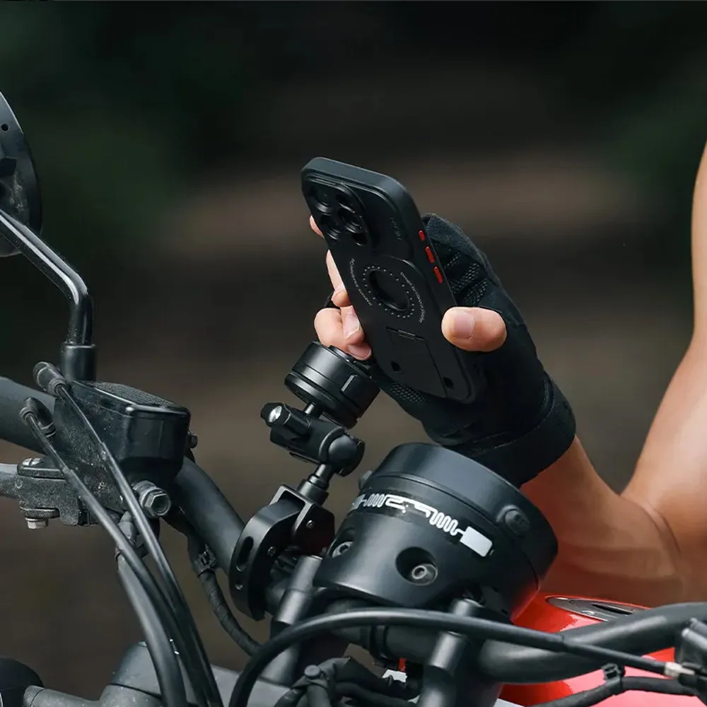 Ulanzi O-Lock II Motorcycle Handlebar Smartphone Clamp Mount with 360 Degree Pan / 90 Degree Tilt Ball Head and 3kg Max Load Capacity