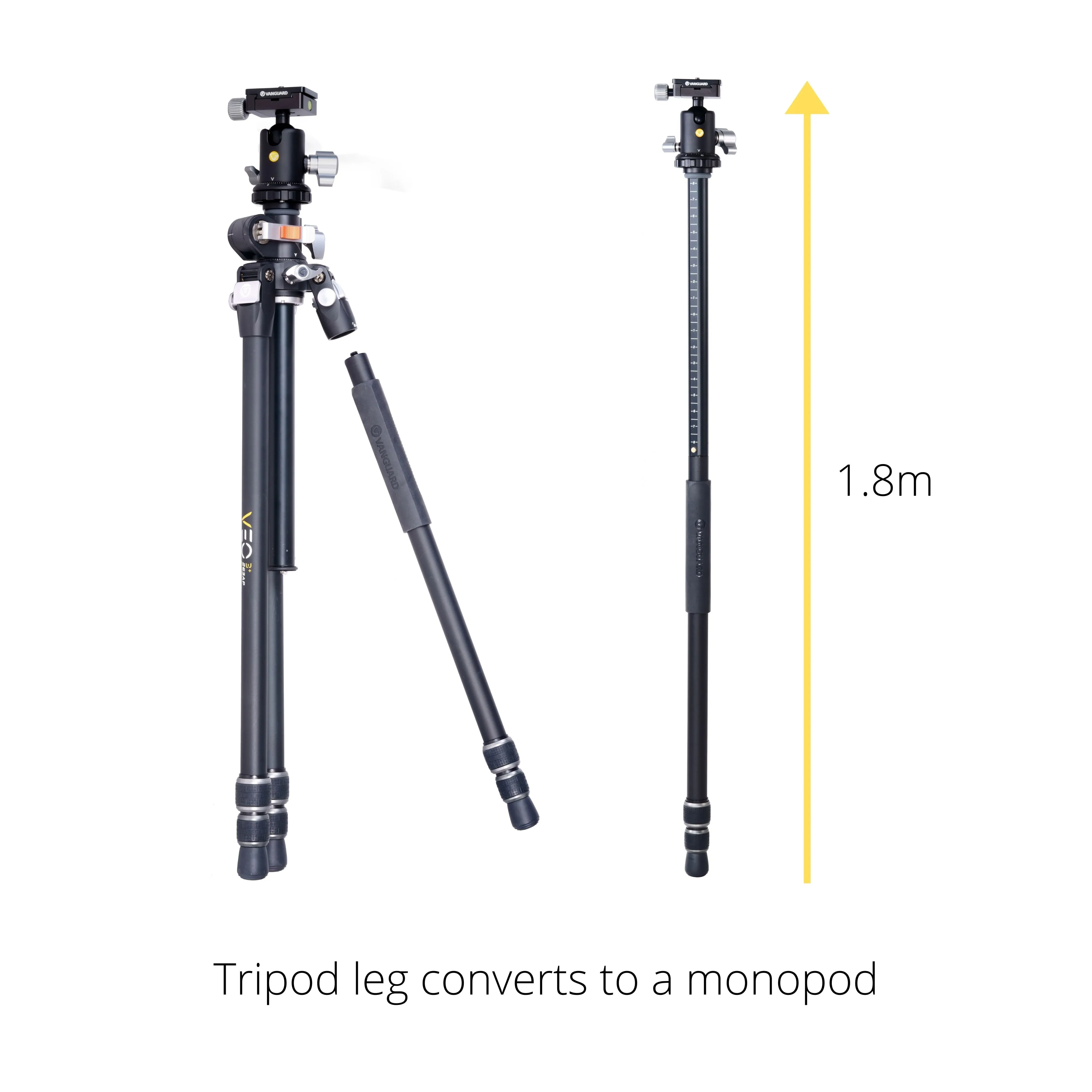 VEO 3  263AB 160S Versatile Aluminium Tripod with Dual Axis Ball Head - 15kg Load Capacity