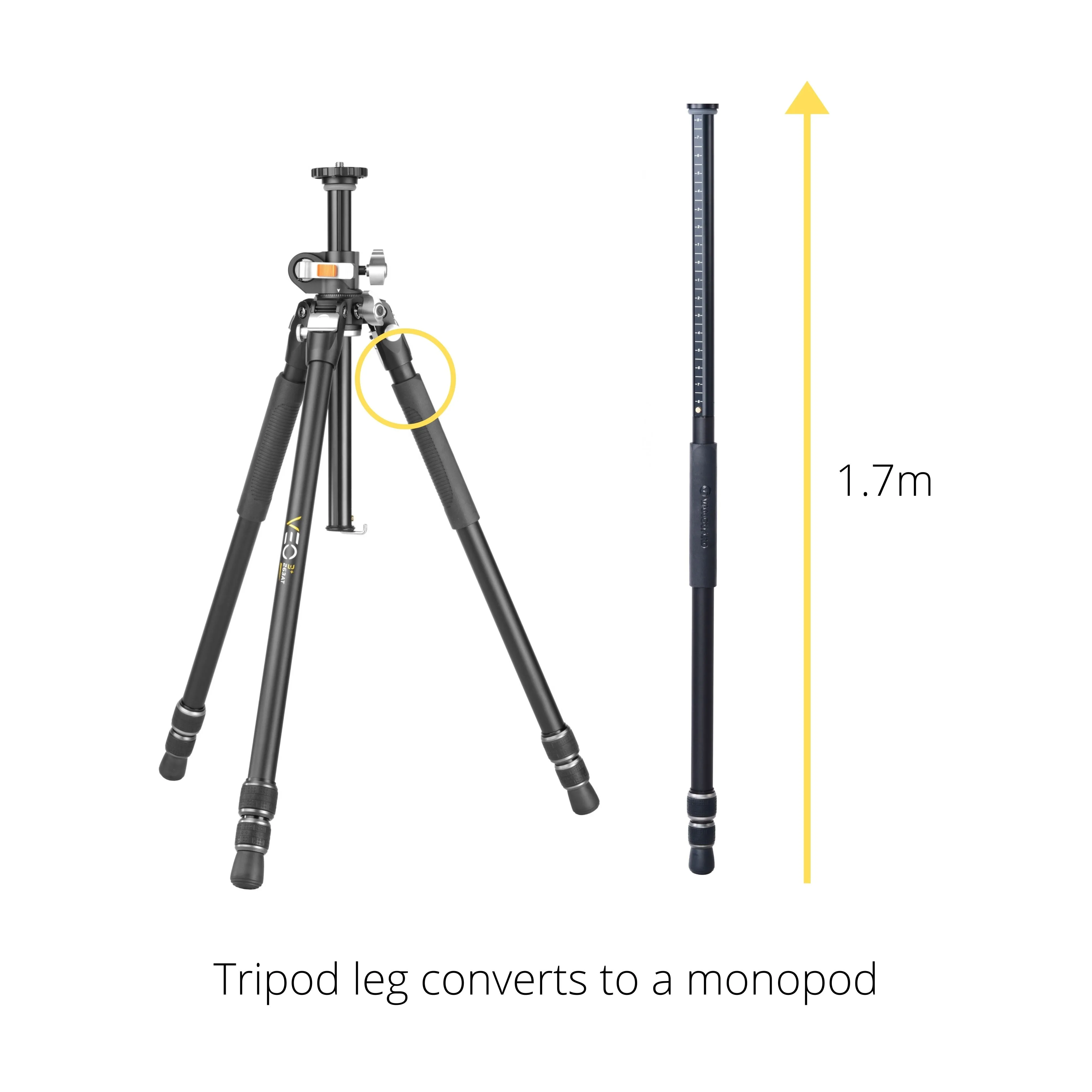 VEO 3  263AT Versatile Aluminium Tripod - 15kg Load Capacity