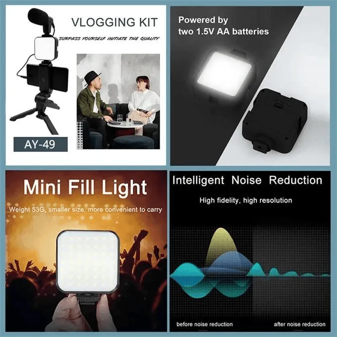Video Making Vlogging Kit With Tripod Stand AY-49
