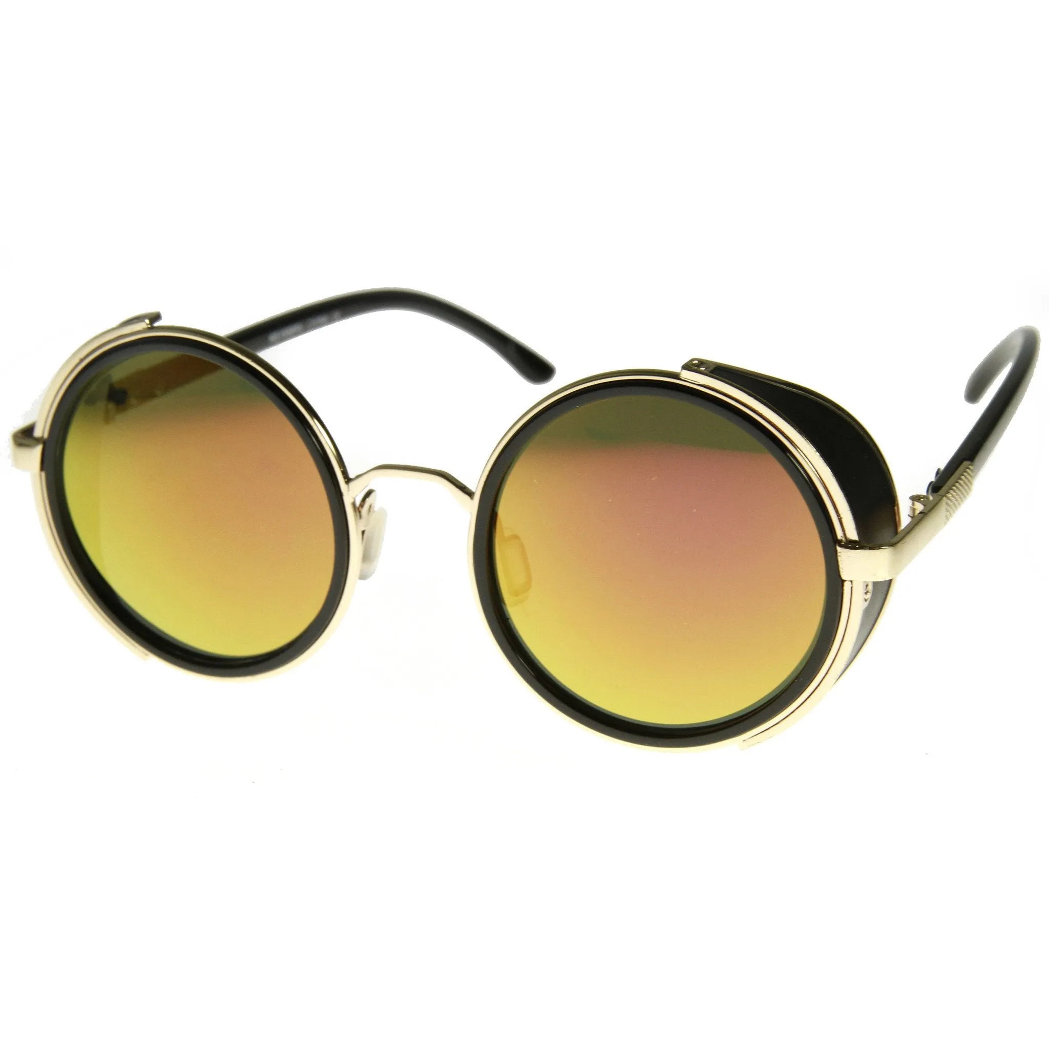 Vintage Steampunk Studio Cover Mirrored Lens Sunglasses 9583