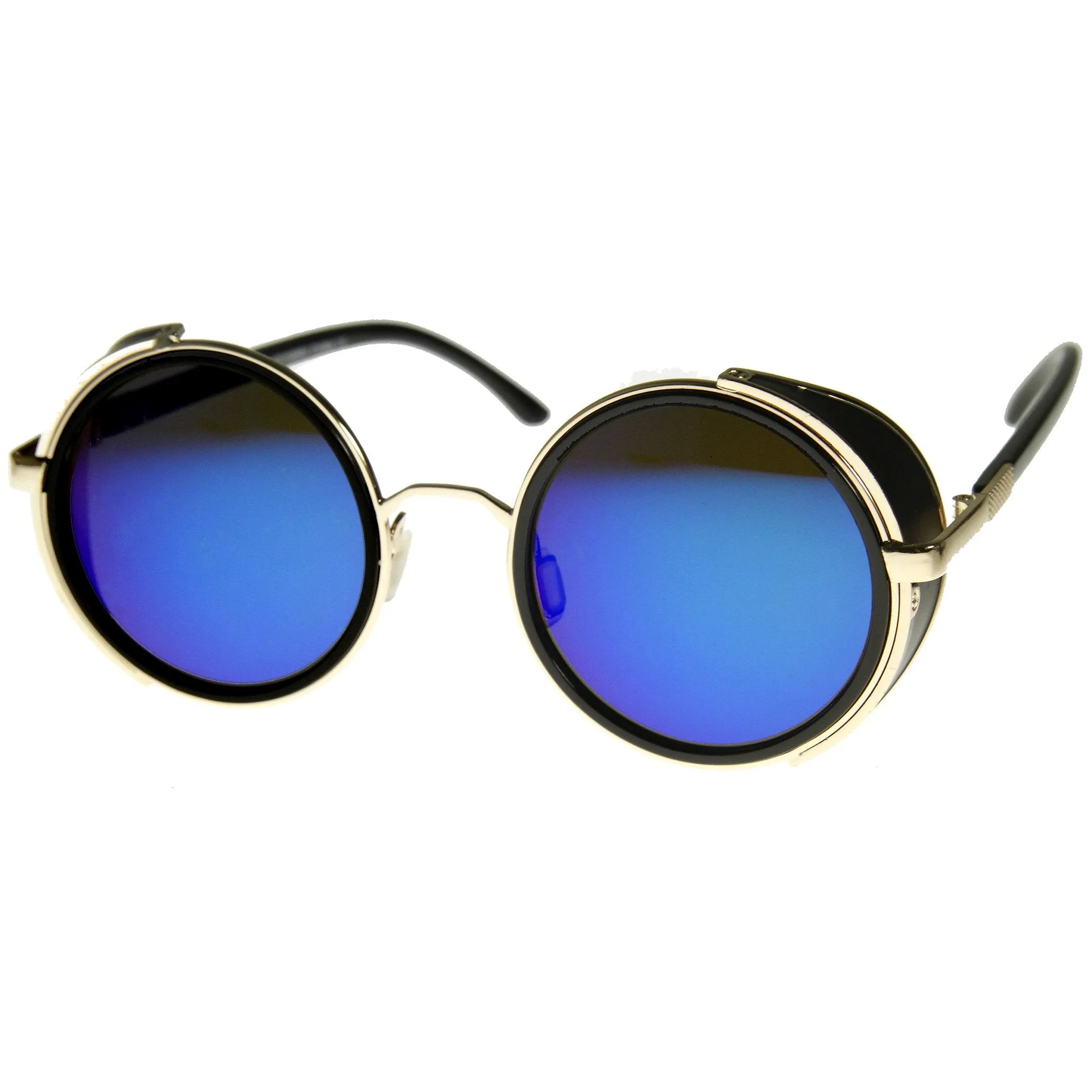 Vintage Steampunk Studio Cover Mirrored Lens Sunglasses 9583
