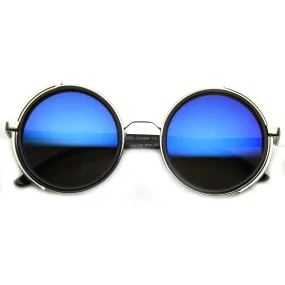 Vintage Steampunk Studio Cover Mirrored Lens Sunglasses 9583