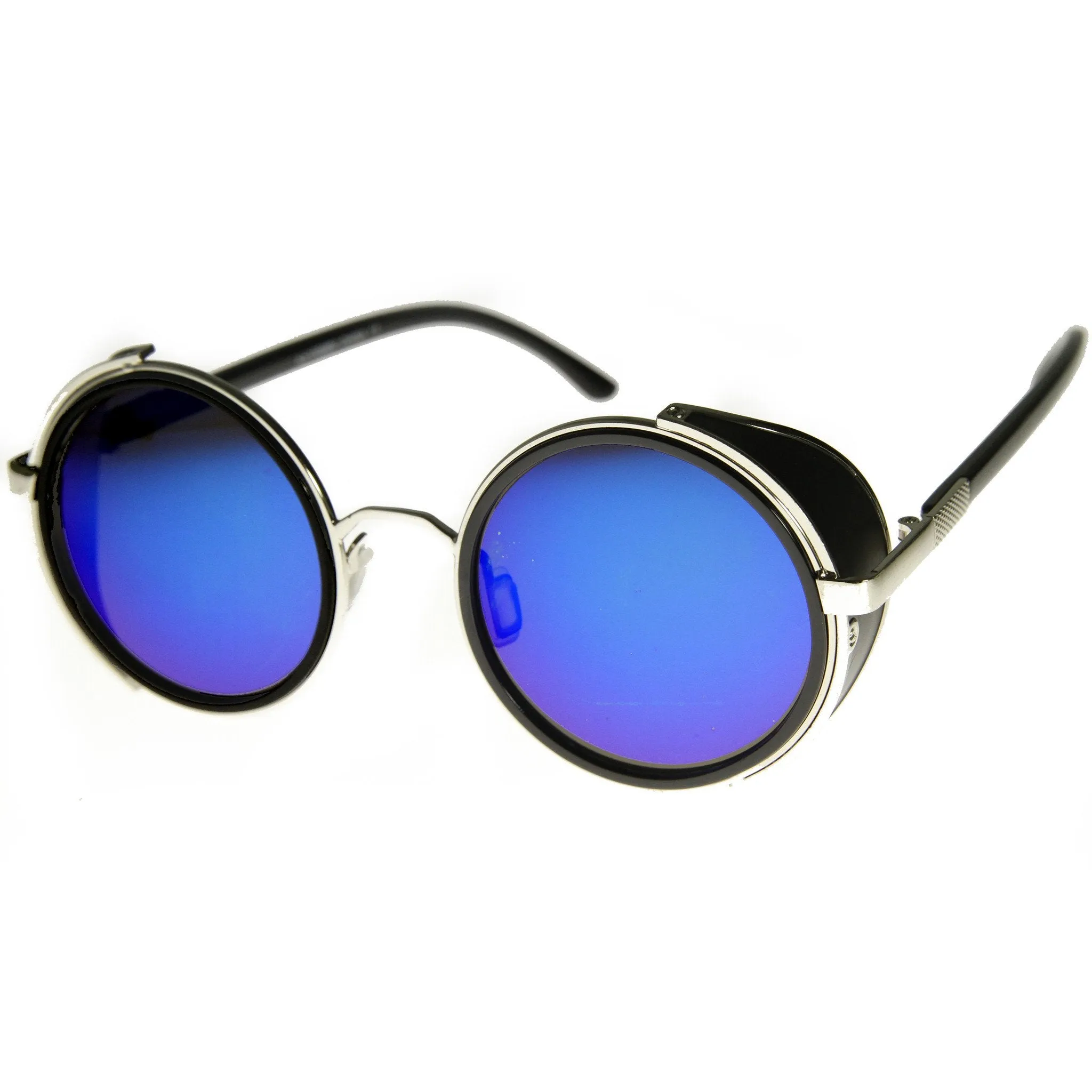 Vintage Steampunk Studio Cover Mirrored Lens Sunglasses 9583