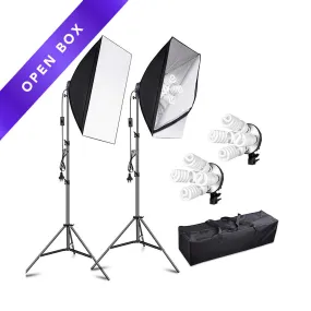 Volkwell 4 Head Dual Softbox kit 8 x 55W Bulb Lighting Kit (OPEN BOX)