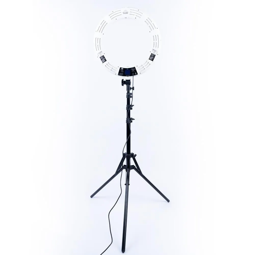 White 18" LED Ring Light & Remote - Gold Luxe III