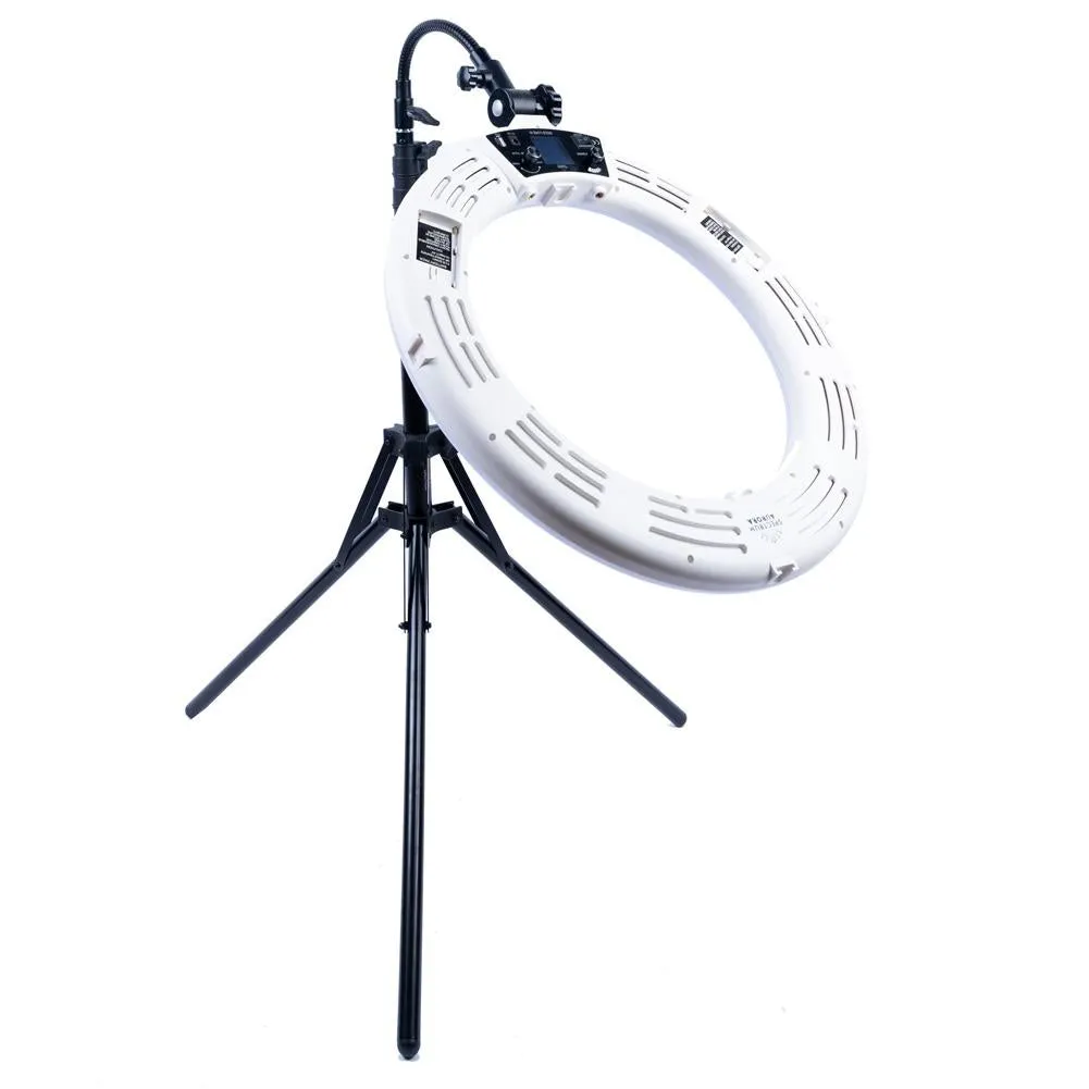 White 18" LED Ring Light & Remote - Gold Luxe III