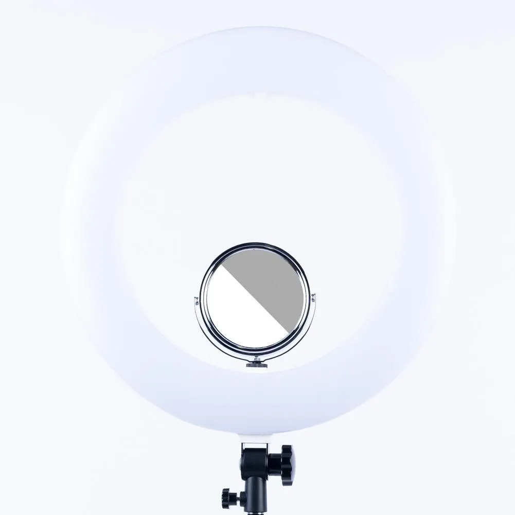 White 18" LED Ring Light & Remote - Gold Luxe III
