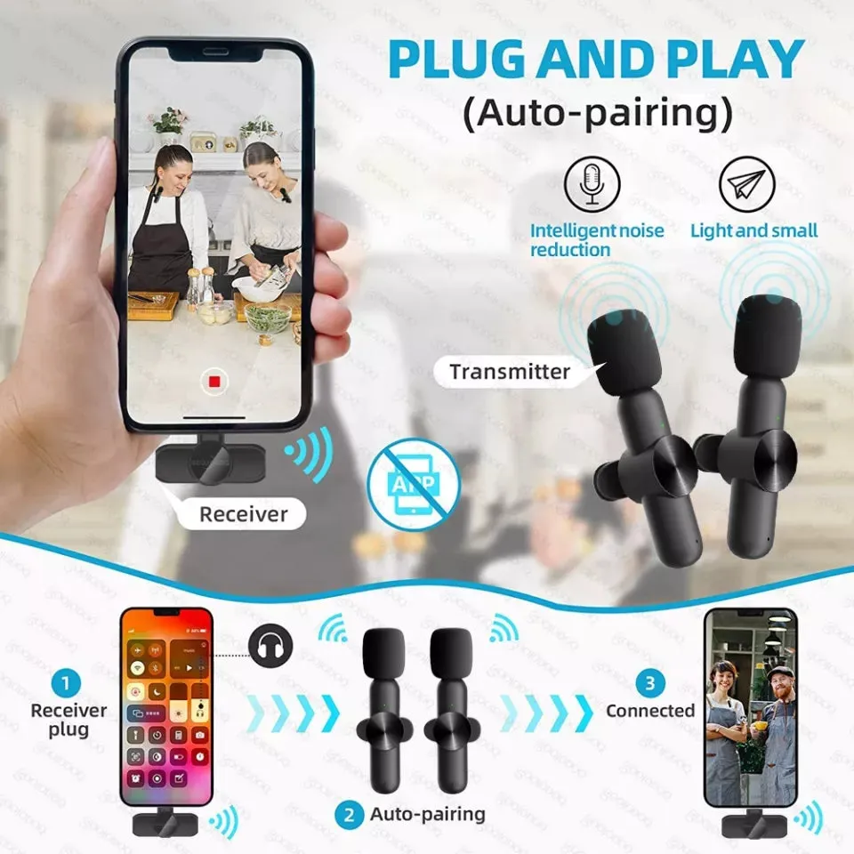 Wireless Lavalier Dual Microphone