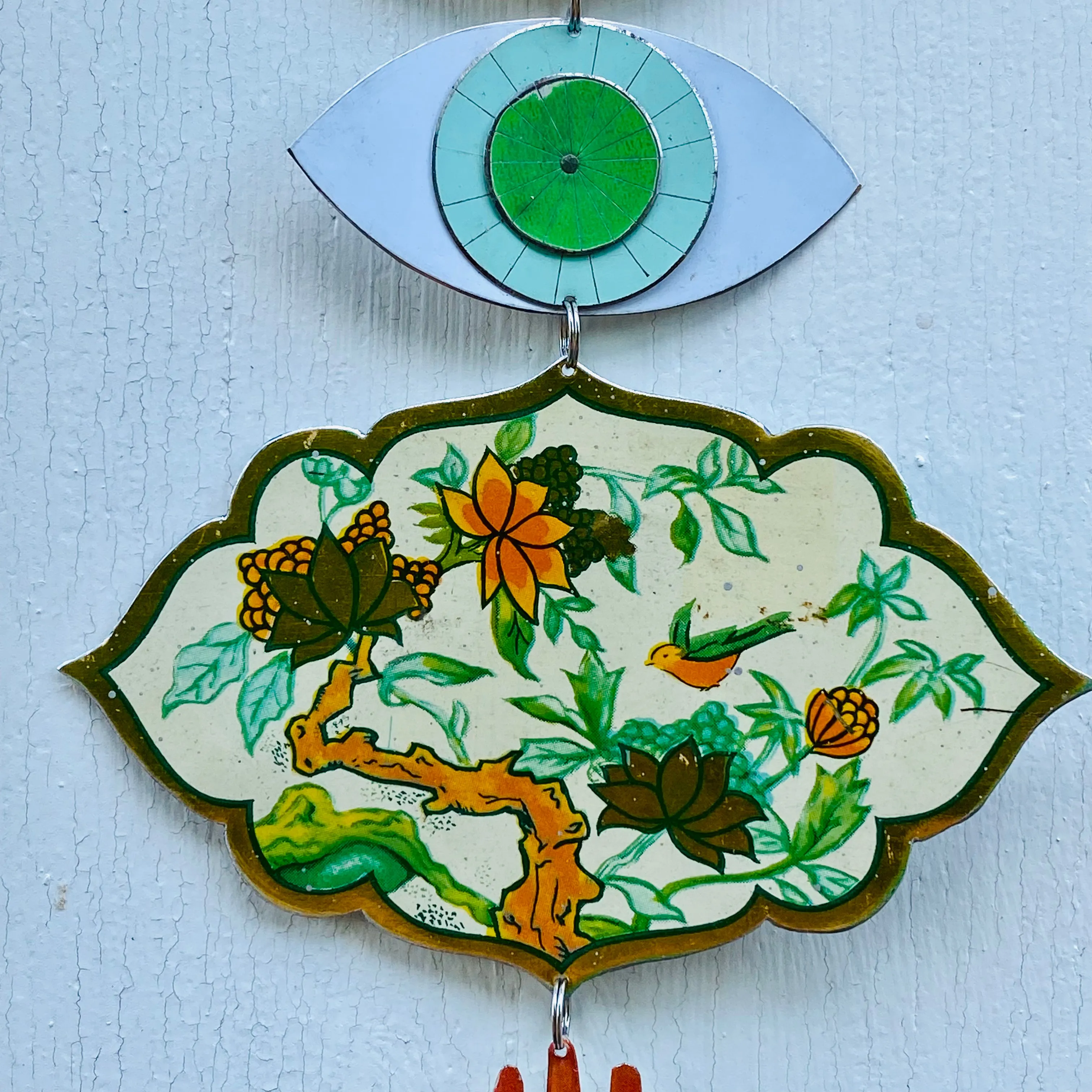 Wise Man & Songbird Protective Eye Talisman Wall Hanging