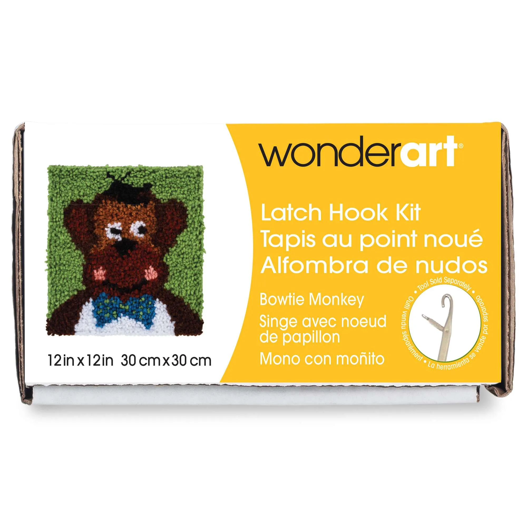 WonderArt Bowtie Monkey Kit 12" x 12", Discontinued items